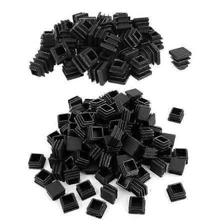 50 st Plast Blindplugg Fyrkantsrör Insats 16mmx16mm Svart & 100st 20mm X 20mm