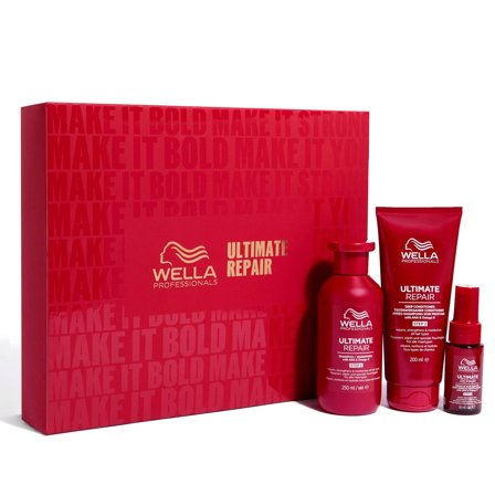 Wella Professionals Ultimate Repair Cofanetto Natalizio - Shampoo, Balsamo e Miracle Hair Rescue 1pz - Cofanetti per Capelli