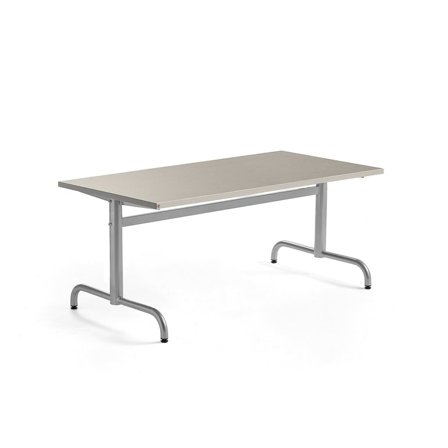 Table PLURAL, 1400x700x600 mm, linoleum top, grey, silver