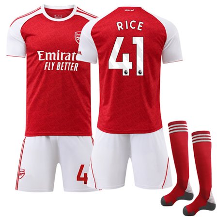 2025-2026 Arsenal Hemma Barn Fotbollströja Kit med Strumpor Nr 41 Rice