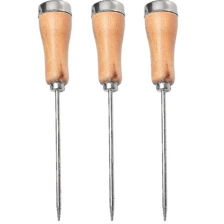 Ruostumattomasta teräksestä valmistettu jääpiikki turvallisella puukahvalla keittiöön, baariin