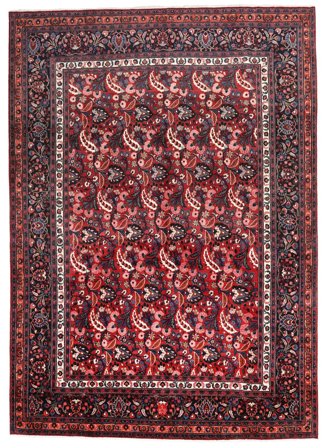 276X389 Tapis D'orient Moud Rouge/Rose Foncé Grand (Laine, Perse)