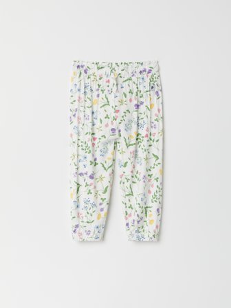 Bukse blomster - 50 - barneklær - white - Polarn O. Pyret