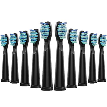 10-pakning tannbørstehoder for Fairywill Fw-507/508/(svart)