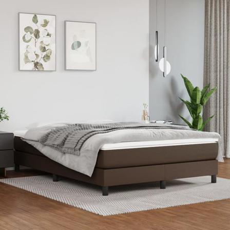 Vidaxl Pocketresårmadrass Brun 140x200x20 Cm Konstläder Brun