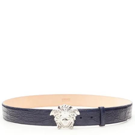 Versace Pre-owned, Pre-owned Leather belts Blauw, Dames, Maat:ONE Size