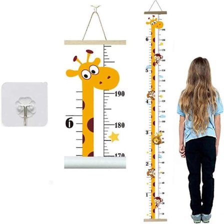Høydemåler for barn, høydemåler, barnehøydemåler for barn tenårings vekstrekord, trevegglinjal soverom barnerom veggdekor