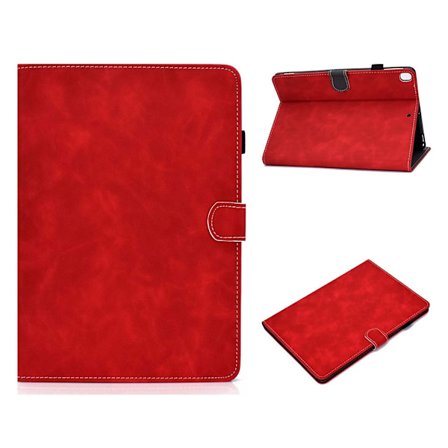 iPad 10.2 (2019) / Air (2019) flipfodral i läder med fast tema - Röd