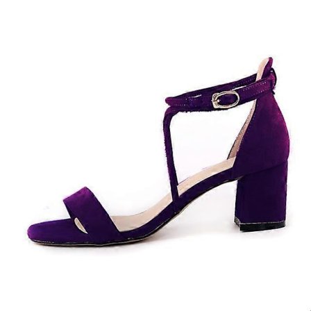 Dam Sandaler Mode Sexiga 5cm Låga Klackar Sammet Rand Ankelband Sandaler Kontorspumps Tjocka Höga Klackar Röda Bröllopsskor sko