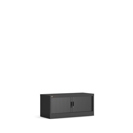 Sjalusiskap, H440 B1000 D420 mm, svart med svarte dører