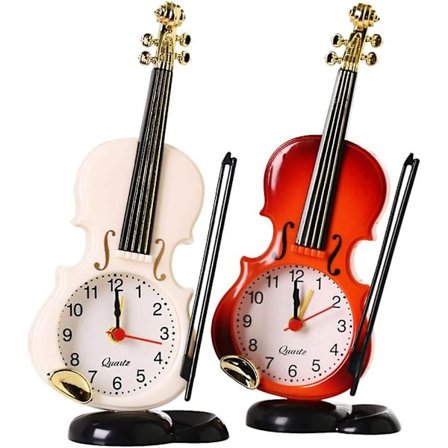 2 stk. Sengeur-Simuleringsviolin-Ure Morgenvækkeur Dekorative Enheder