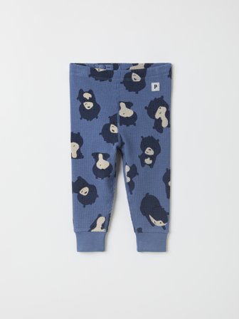 Polarn O. Pyret - Leggings with bear print - 68 - Childrenswear - blue