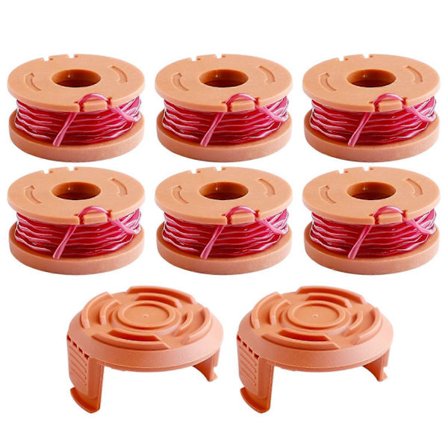 Set med 6 spolar för Worx WA0004.1/WA0010, kompatibla med Worx WG154 WG163 WG180 WG175 WG155 WG151 WG160 (6 spolar + 2 lock) (LGL)