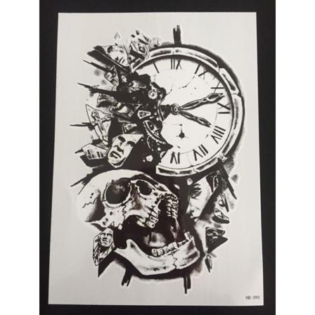 Tillfällig Tatuering 21 X 15cm - Ur Dödskalle