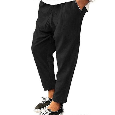 Herr Manchester Cord Look Raka Byxor Lediga Baggy Byxor