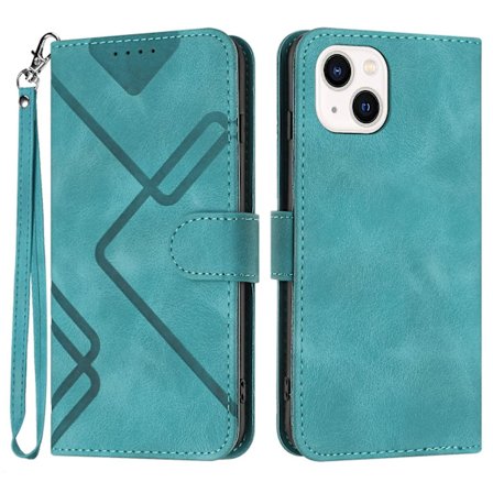 Line Pattern PU case för iPhone 15