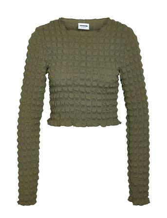 Nmzahara L/S O-Neck Top Wvn Khaki NOISY MAY