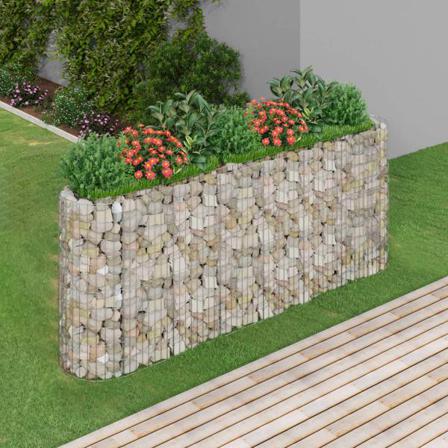 Vidaxl Planteringsgabion Galvaniserat Järn 260x50x100 Cm Silver