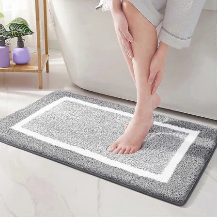 40 x 60 cm Mjuk Badrumsmatta i Mikrofiber, Halkfria Badrumsmattor Maskintvättbara, Dusch Vattenabsorberande Badrumsmatta Slitstarka Golvmattor