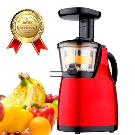 LCC Slow Juicer för färsk fruktjuice / slow speed juicepress för vitaminkonservering (37 rpm) - röd