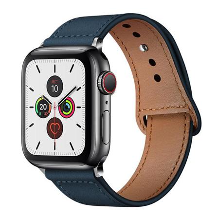 Läderarmband - Watchband - Watch 38/40 Mm (marin) Marinblå