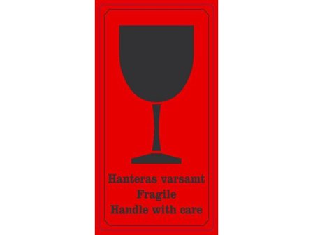 Etikett Hanteras varsamt självhäftande 1000/rl - Lyreco - Emballage och lagerutrustning - Etiketter och godsmärkning - Varningsetiketter