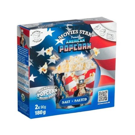 American Movies Star pop-up-boks med saltede popcorn 2x90 g