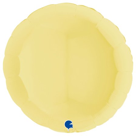 Stor Rund Folieballong Pastellgul Matt