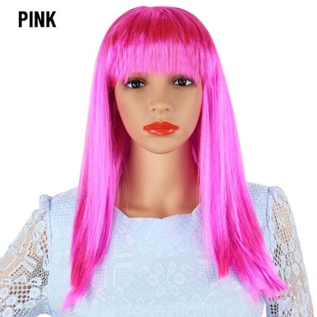 Parykk Lang rett hår Cap ROSA