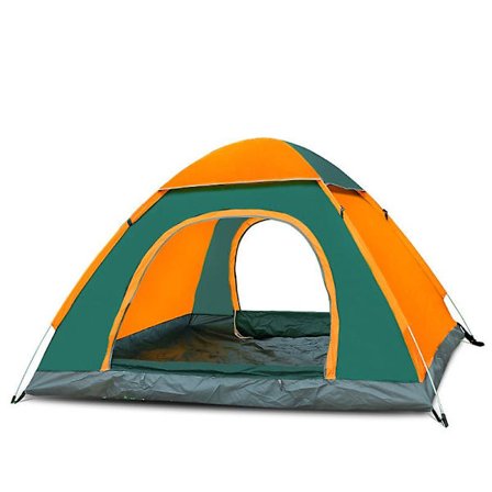Utomhus camping hopfällbar automatisk tält strand enkel snabböppning (grön orange 200*200*135cm)