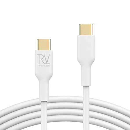 Rvelon Laddkabel USB C till USB C Silikon 240W - 1M Vit