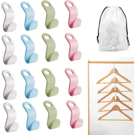 80 st Klädhängare Kopplingskrokar, Utrymmesbesparande Hängare, Magiska Kopplingskrokar för Kläder, Kopplingskrok för Hängare, Klädorganisatör