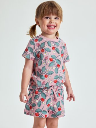 Collegeshorts jordbær - 86 - barneklær - pink - Polarn O. Pyret