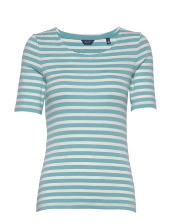 Striped 1X1 Rib Lss T-Shirt T-shirts & Tops Short-sleeved Sininen GANT