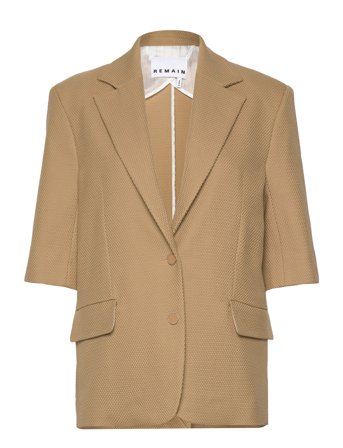 Weave Short Sleeve Blazer Beige REMAIN Birger Christensen