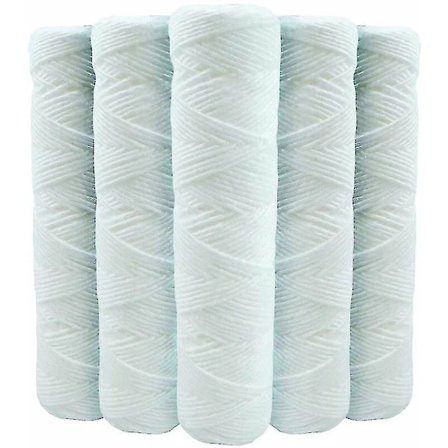 5 kpl spiraalimainen sedimenttisuodatinpatruuna, Anti-sedimentti 9 3/4 tuumaa 3/4 - 5 mikronia, Yhteensopiva 10 tuuman suodattimen kanssa, Valmistettu