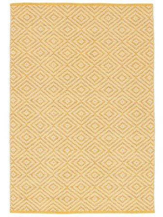 Solveig 140X200 Small Yellow/White Cotton Rug