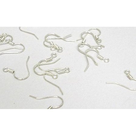 100 st. (50 Par ) Nickelfria Silverpläterade öronkrokar 15 mm.