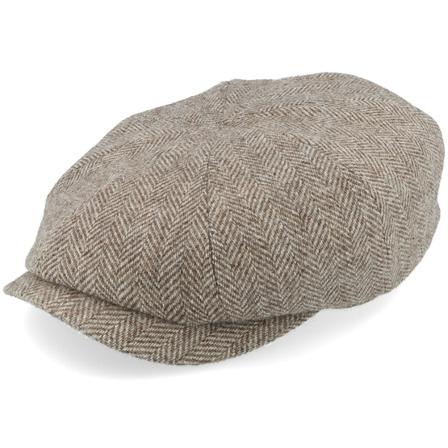 Stetson - Beige flatcap Cappellino - Hatteras Sustainable Herringbone Wool Beige Flat Cap @ Hatstore