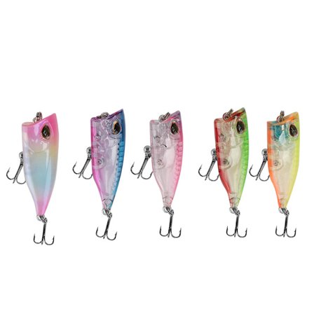 5 KPL Muovinen Mini Popper Kelluva Keinotekoinen Syötti Kalastusvieheet Tarvike