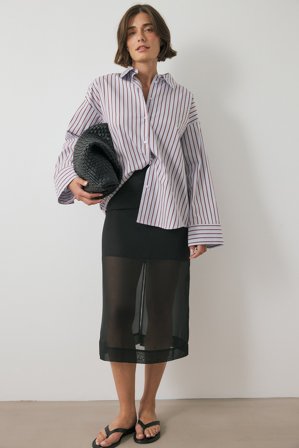 NA-KD Jupe mi-longue transparente - Jupes mi-longues fendues - Noir - EU 36