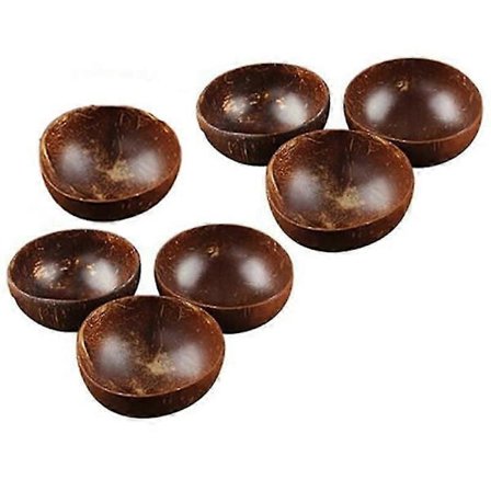 7 kpl 12-15cm Kookospähkinäkulho Käsintehty Kookospähkinänkuori Astiasto Puulusikka Jälkiruoka Salaatti Hedelmien Sekoitus Bo