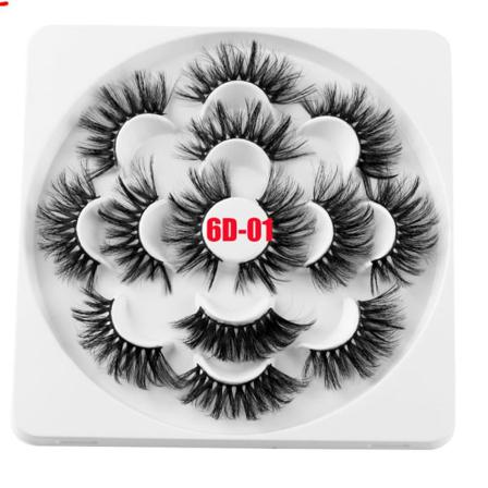Skonhed 7 Par Lösögonfransar 3d Minkhår 6d-01(25mm Fransar)