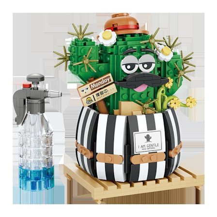 Sukkulente Kaktus Bonsai Byggelegetøjssæt - Byg en Haveblomst Byggelegetøj, Planter Værelsesindretning Botanisk Col