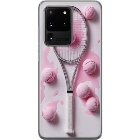 Kompatibel Mobilcover til Samsung Samsung Galaxy S20 Ultra Rosa glaskugler og tennisketsjer i et kreativt stillbillede med legende popfølelse og mode