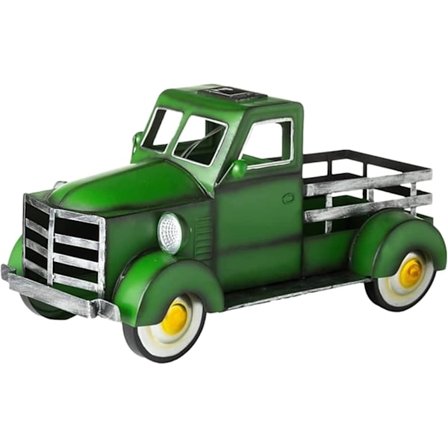 Retro stil vas solcellsbil trädgårdsstaty planter vintage buss trädgård kreativ harts skulptur