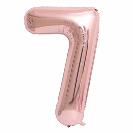 Big nummer ballon i rosé guld til fødselsdagsfest 102cm 7