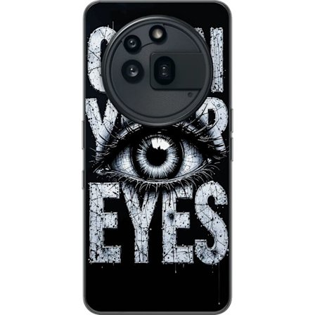 Kompatibelt Mobildeksel til Nothing Nothing Phone (3a) Pro Mørk typografisk illustrasjon med øye og teksten Open Your Eyes, sterk kontrast og rå ku