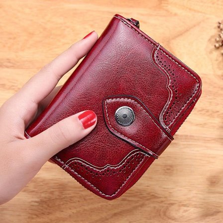 Liten myntväska Korthållare WINE RED