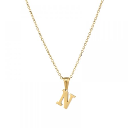 Dame initial halskæde, 18K guldbelagt navnehalskæde, Let